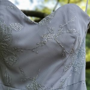 long formal gray strapless dress new with tags